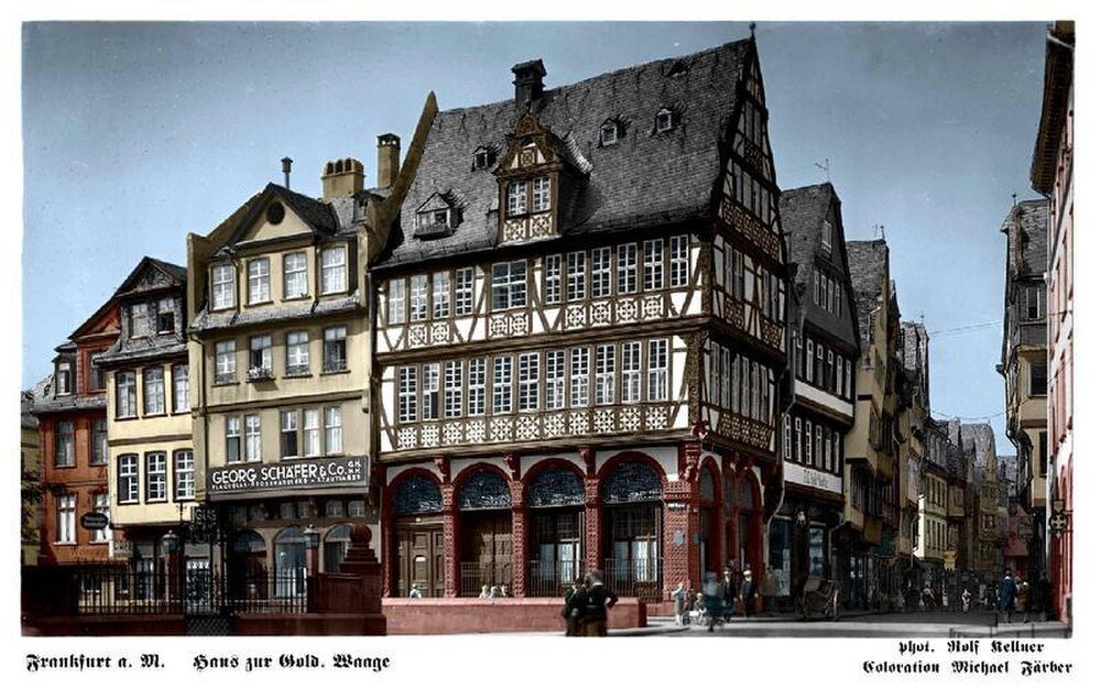 Historiska korsvirkeshus i Frankfurt am Main Historiska korsvirkeshus i Frankfurt am Main med traditionell tysk arkitektur och gatubild
