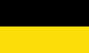 Flagga för det tyska riket med svarta, vita och gula horisontella ränder som representerar historiska tyska färger