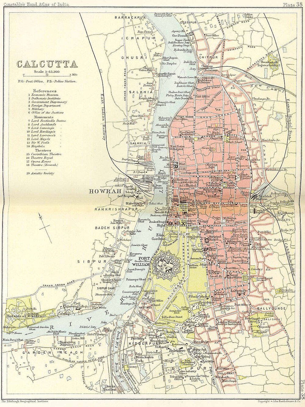 Historisk karta över Kolkata