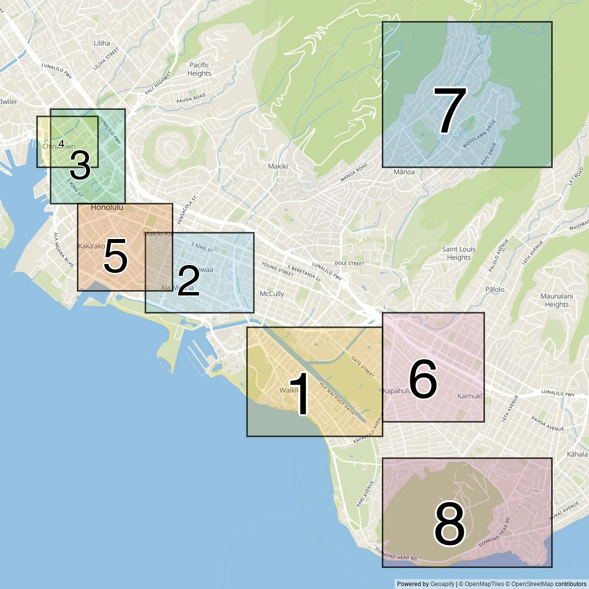 Honolulu stadsdelar