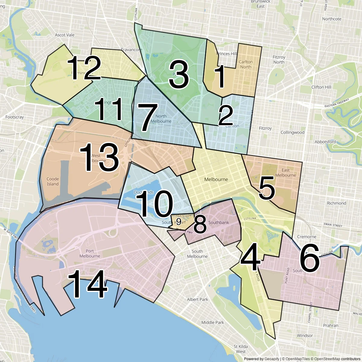 Melbourne centrala förorter